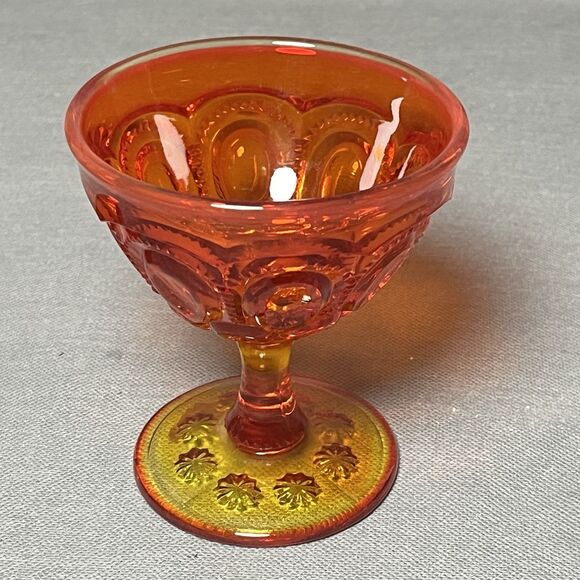 VINTAGE LE SMITH AMBERINA MOON AND STARS CORDIAL GLASSES-UV-GLOWS - Picture 13 of 13